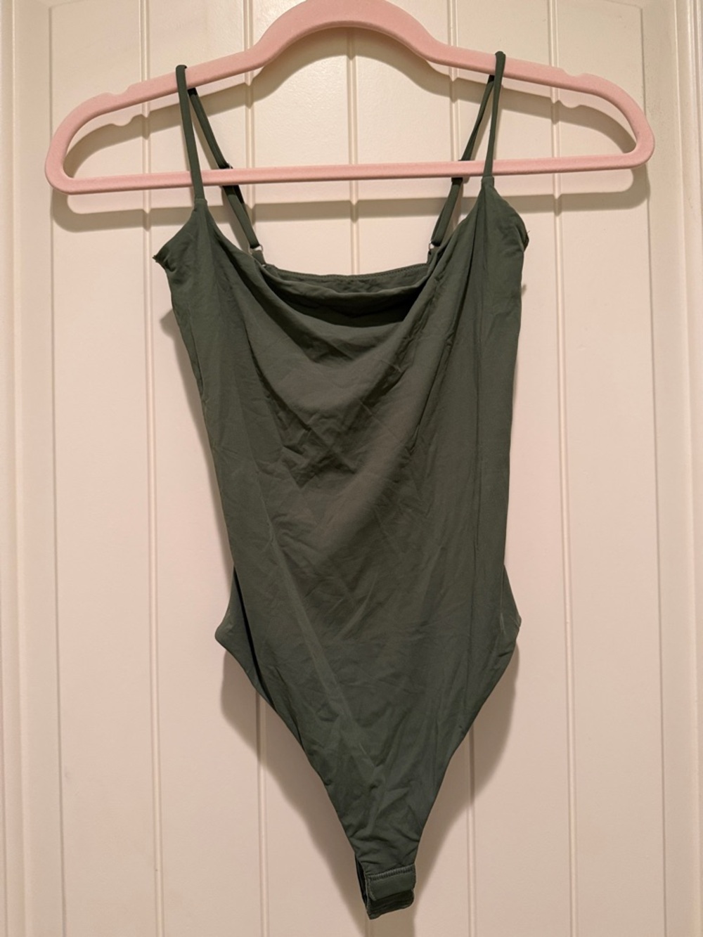 Olive Green Bodysuit thong back
